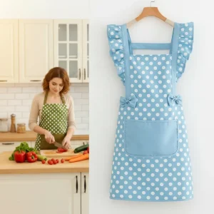 Japanese Lady Shoulder Strap Cotton Apron Kitchen Home Use Women Apron Striped Morandi Color Baking Coffee Shop Worker Apron