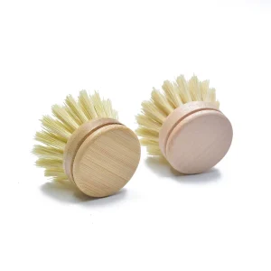 Japanese style Manual Household Kitchen Cleaning Brush Pot Scrubber Made Natural Sisal Beech Wood Bamboo Pan Brush Brush