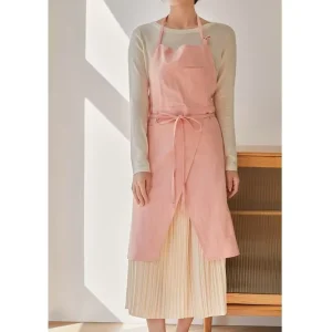 Japanese style Sleeveless Linen Apron Anti fouling & Neck Adjustable Unisex Workwear for Coffee Shop Milk Tea Shop & Home Use