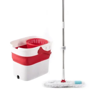 Jesun New Arrival Small Package Magic Foldable Cotton Bucket Spin Mops Cleaning Spin Mop with Foldable Bucket
