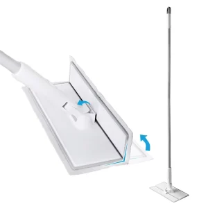 Jesun Panel Foldable Baseboard Mop Wet Dry Microfiber Flat Mop Sweeper Compatible with Disposable Non woven Cloth