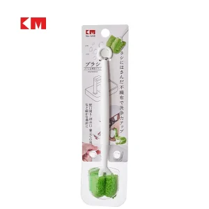 KM1209 Household Plastic Handle Fiber Scouring Pad Cleaning Brush for Water Bottles and Cups