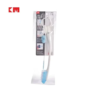 KM5219 3 in 1 Cup Brush Set Straw Brush Cup Lid Gap Cleaning Brush with PP Handle Nylon Bristles