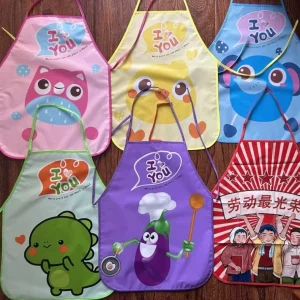 Kids Cartoon Apron Art Painting Elephant Duck Owl Monkey Kids Children Waterproof Kitchen Apron