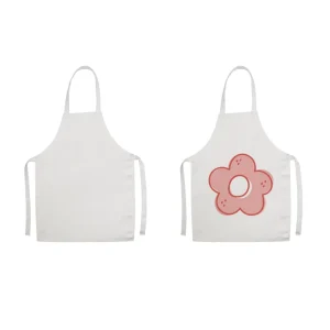 Kids Cooking Apron Custom Printing Children Ruffle Aprons Sublimation Blank White Linen Aprons Kitchen