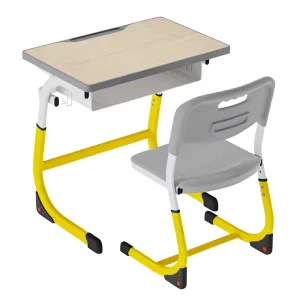 Kindergarten School Furniture Students Single Adjustable Customizable Modern Simplicity K 11 Table Chair Metal Frame Wooden