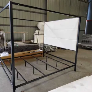 King Size Convertible Velvet Canopy Platform Bed Frame with Headboard