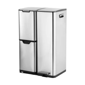 Kitchen 3 Compartments Recycle Bin Indoor Food Waste Soft Close Recycling Trash Bin