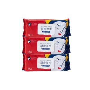Kitchen 80pcs OEM/ODM Degreasing & Decontaminating Wet Wipes Disposable Household Cleaning Rags