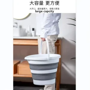 Kitchen Accessories 10L Foldable Laundry Collapsible Bucket Mop Pail Stand Folded Barrel Kitchen Storage Bin