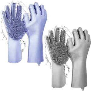 Kitchen Accessories Brushes Household Glove Magic Silicone dishwashing Gloves Cleaning Scrubber Gloves for dish washing
