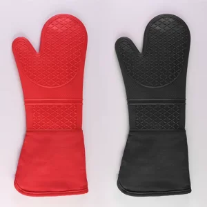 Kitchen Baking Microwave Oven Anti Scald Gloves Household Long Thickened Silicone Cotton Heat Insulation End Pot