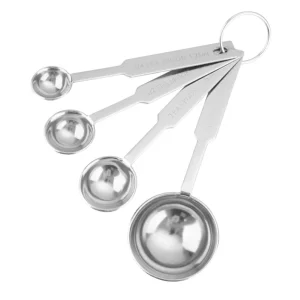 Kitchen Baking Set of 4 Stainless Steel Measuring Spoons with Graduations