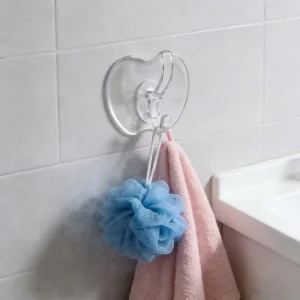 Kitchen & Bathroom Accessories Strong Hanging Hooks Door Wall Hangers Towel Mop Handbag Holder PP and Steel With Transparent