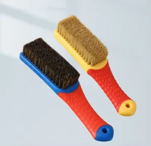 Kitchen Bathroom Walnut Coated Plastic Cleaning Brush for Home Cleaning Washing with Strong Nylon Bristle