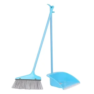 Kitchen Broom Stick and Dust Pan Long Handle Folding Brooms Dustpans Plastic Broom and Dustpan Set