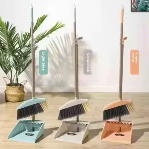 Kitchen Broom Stick and Dust Pan Long Handle Folding Brooms Dustpans Plastic Broom and Dustpan Set