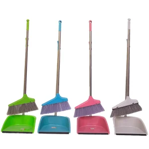 Kitchen Broom Stick and Dust Pan Long Handle Folding Brooms Dustpans Plastic Broom and Dustpan Set