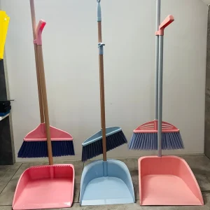 Kitchen Broom Stick and Dust Pan Long Handle Folding Brooms Dustpans Plastic Broom and Dustpan Set
