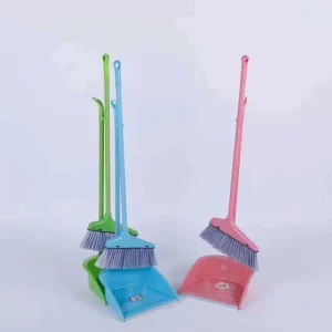 Kitchen Broom Stick and Dust Pan Long Handle Folding Brooms Dustpans Plastic Broom and Dustpan Set
