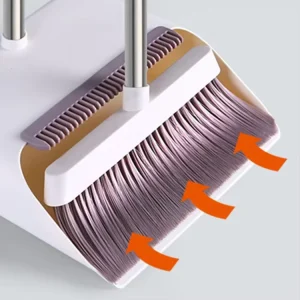 Kitchen Broom and Dustpan Set Foldable Windproof Matt Surface Model BD-01 Home Use PP+PET+SS Material