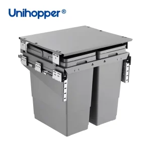 Kitchen Cabinet Pull Out Waste Bin Container Rubbish Double Plastic Dustbins Recycle Built-In Kitchen Trash Can