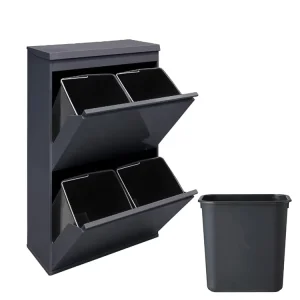 Kitchen Cabinet Pull Out Waste Bin Dust Bin Trash Can with Soft Closing for Home
