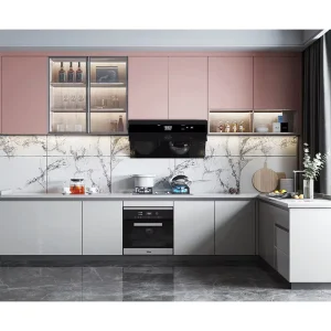 Kitchen Cabinet Trends Korea Style Wood Kitchen Cabinet with Big Island Design
