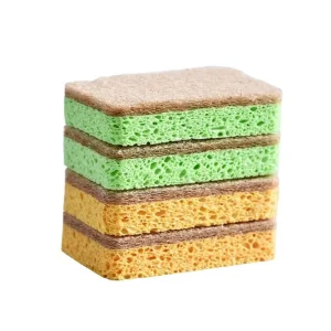 Kitchen Cellulose Sponge Wood Pulp Cotton Pads for Washing Dishes Scouring Pads Durable Sustainable