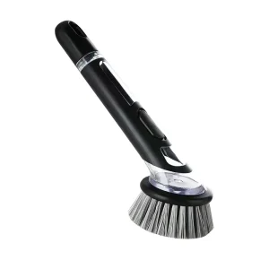 Kitchen Cleaning Brush with Liquid Dispenser Long Handle Automatic Soap Dispensing Dish Scrubber for Pots Pans Sink