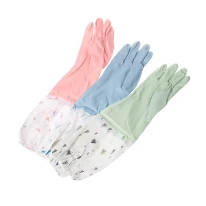 Kitchen Cleaning Elastic Lined Warm Hand Elbow Length Winter Rubber Household Gloves