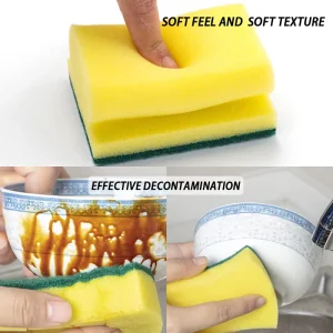 Kitchen Cleaning Green Scouring Pad Grip Sponge Scrubbers Easy Cleaning Dish Washing Sponge for Housecleaning