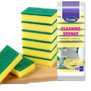 Kitchen Cleaning Sponge with Scrub Pad Heavy Duty No Scratches Scouring Pad High Quality Sponge for Dishwashing