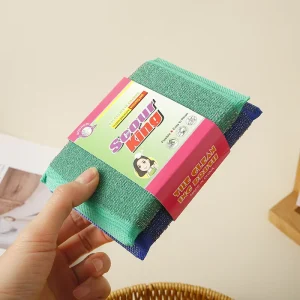Kitchen Cleaning Supplies Non metal Net Scrubber Dish Wash Abrasive Non Scratch Sponge Scouring Pad