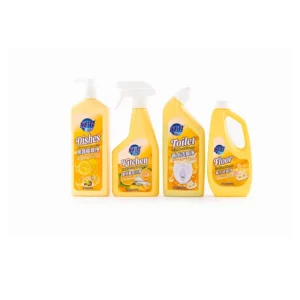 Kitchen Cleaning and Care Liquid Four-Piece Set with Dishwashing Detergent, Floor Cleaner, and Toilet Cleaner