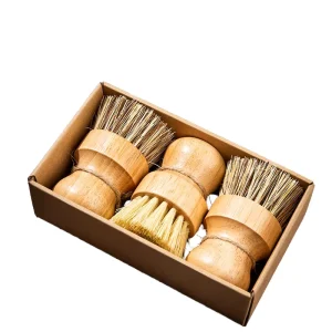 Kitchen Dish Brush Wooden Handle and Sisal Coconut Multifunctional Cleaning Tools Kitchen Scrubbing Brush