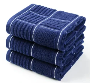 Kitchen Dish Towels Heavy Duty Absorbent Dish Cloths With Hanging Loop 100% Cotton Tea Bar Towels (16*26 Inches)