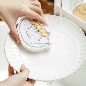 Kitchen Dish Washing Cleaning Sponge Cloth Rag Cartoon Wood Pulp Cotton Sponge Scouring Pads Compressed Cellulose Sponge