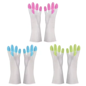Kitchen Dishwashing Gloves Durable Clean Waterproof Household Cleaning Laundry Rubber Gloves