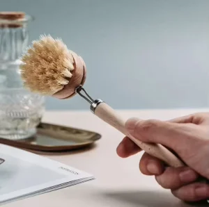 Kitchen Dishwashing Replaceable Brush Head Household Coffee Cleaning Brush With Sisal Bamboo Long Handle