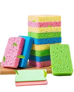 Kitchen Dishwashing Sponge Rectangle Wood Pulp Cellulose Multi Functional Cleaning Rubber Sponge Sponges Scouring Pads