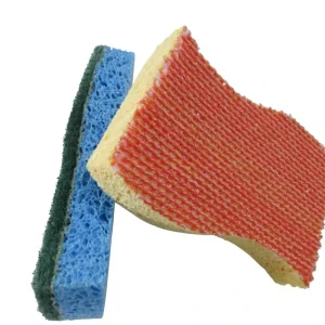 Kitchen Dishwashing Sponge Wood Pulp Cotton Non Scratch Scouring Pad High Water Absorption