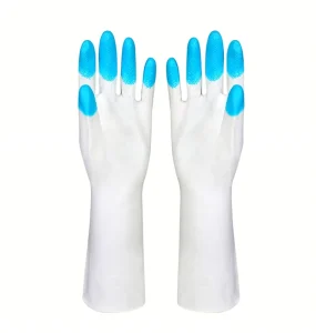 Kitchen Flocklined Dish Washing Household Gel Gloves