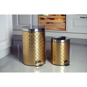 Kitchen Food Waste Pedal Bin for Hotel Room Metal Garbage Can with Lid Galvanized Waste Bin