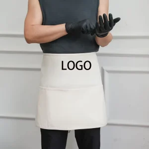 Kitchen Half Length Aprons Hotel Bakery Restaurant Waiters and Waitresses Work Clothes Half Body Waist Apron Custom Chef Apron