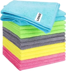 Kitchen Household 300gsm Colorful Microfiber Cleaning Cloth Multi Functional Thickened Dish Washing Cloths