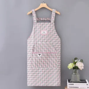 Kitchen Household Canvas Smock Anti-fouling Breathable Apron Adult Catering Work Clothes Apron for Women