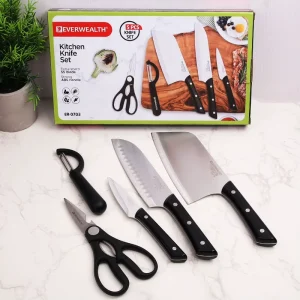 Kitchen Knife Gift Box Set with Full Tang Design ABS Handle and Triple Rivets