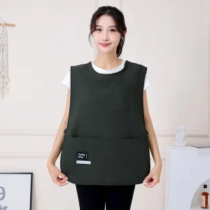 Kitchen Smock Cooking Custom Logo Cotton Polyester Waterproof Unisex Women Vest Plus Size Double Sided Cobbler Apron