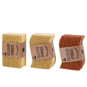 Kitchen Sponge Eco Friendly Cellulose Sponge with Scouring Pad Dish Sponge Biodegradable